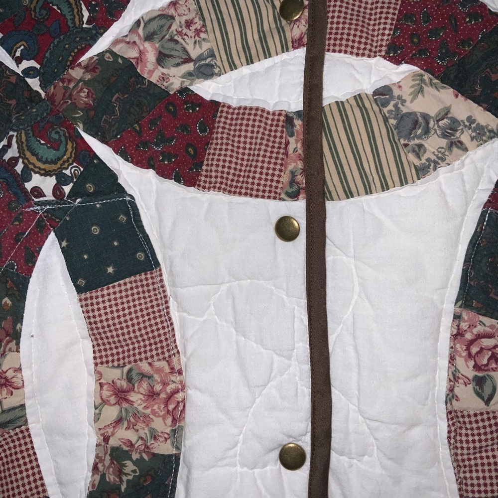Handmade Patchwork Quilt Coat | Vintage Wedding Ring Design, Large - Picture 6 of 7